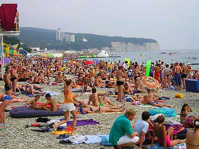 Центральный пляж в Дивноморске